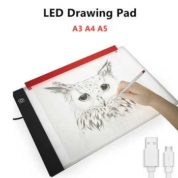 A3 A4 A5 LED Digitální Grafiky, Kreslení Tablet Pad LED Výkres Podložky LED Světlo Pad Artcraft Obrysu Světlo Box USB Artist Light Box