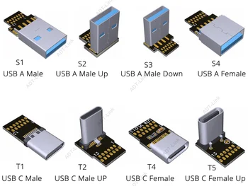 ADT USB3.0 Samec na mužskou Famale na Famale Ultra tenké a lehké připojení přes kabel Famale na muže Dvakrát rohu 10G/bps