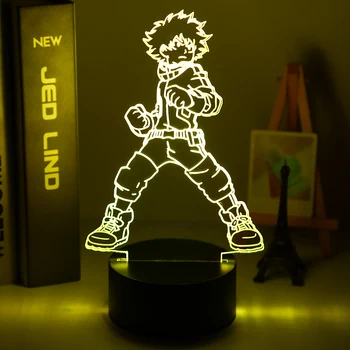 Akrylové 3d Lampa Anime Můj Hrdina Academia Shoto Todoroki pro Ložnice Dekor Noční světlo, Děti, Fanoušky, Dárek k Narozeninám Manga Led Noční Světlo
