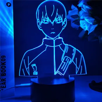 Akrylové Led Noční Světlo Anime Haikyuu Shoyo Hinata Obrázek pro Děti Ložnice Dekor Noční světlo Super Manga Gadget Dítě Stolní Lampa