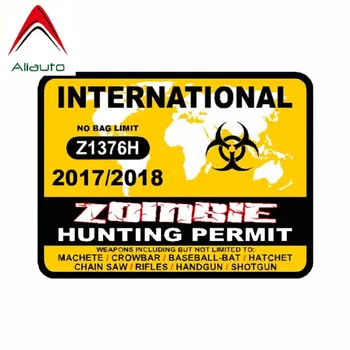 Aliauto Auto Samolepka Mezinárodní Zombie Hunting Permit 2017 Austrálie Kanada Reflexní Pvc Obtisk pro Seat VW Lada,10 cm*8 cm