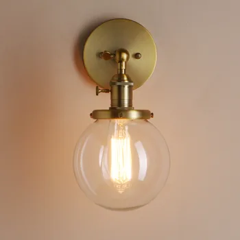 American Vintage Nástěnné Svítidlo E27 Žárovka LED Nástěnné Světlo Skleněnou Kouli Nástěnná svítidla Noční nástěnné světlo osobnost krytý svícnu