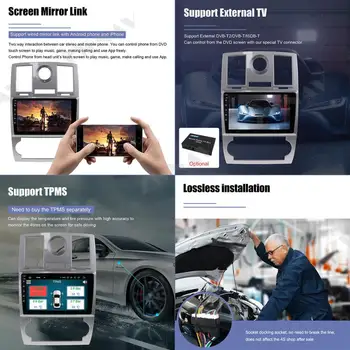 Android 9.0 auto multimediální přehrávač Pro Chrysler 300C, Jeep, Dodge, 2004-GPS, Glonass navigace rádio stereo hlavy jednotka zdarma mapě