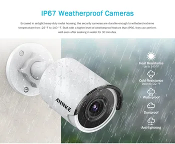 ANNKE 1KS Ultra HD 8MP POE Camera 4K Venkovní Krytý Povětrnostním vlivům Bezpečnostní Sítě BulletNight Vize Upozornění E-mailem CCTV Kamery