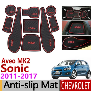 Anti-Slip Brána Slot Mat Gumové Dráha pro Chevrolet Aveo Sonic 2011 2012 2013 2016 2017 Chevy T300 MK2 Příslušenství