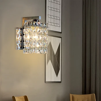 Artpad Vnitřní Nástěnné Lampy Moderní Jednoduchý Křišťálové Osvětlení Domů, Obývací Pokoj, Koupelna Nerezové Oceli E14 Základnu Svítidla