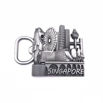 BABELEMI Vysoce Kvalitní 3D Kovové Magnety na Lednici Singapur Lednice Magnet Nálepka Láhev Otvírák Cestování Suvenýr Magnetické Dekorace