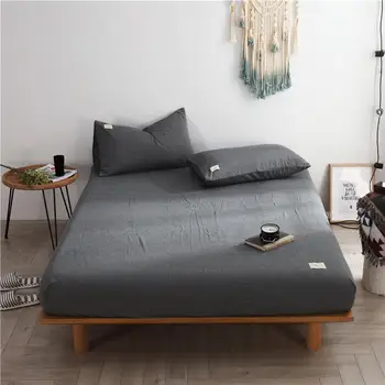 Bavlněné Elastické Prostěradlo Povlečení jednobarevné Matrace Kryt pro Home Bed Double Single Velikost 180x200 Cm 150x200cm Nové