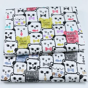 Bavlněné Tkaniny Látky Patchwork Tkaniny V metráži Oblečení Pro Patchwork Kreslená Kočka 50*160cm D20