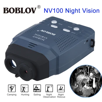 BOBLOV Digitální NV100 Zařízení pro Noční Vidění Rozsah IR Monokulární Dalekohled Video DVR, LCD-Displej+4GB TF Karta 2x Noční Lov volně žijících Živočichů