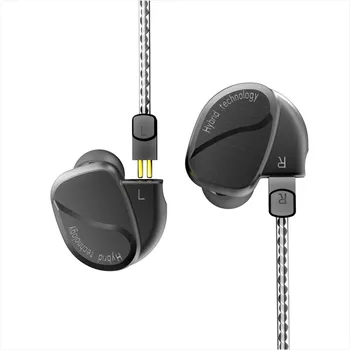 BQEYZ K2 Hybridní Dynamická Sluchátka do Uší hi-fi Stereo Kovový plášť Sportovní Sluchátka S rovnováhou Armatura Pro Telefony