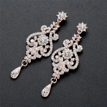 CC Náušnice a Náhrdelník Luxusní Šperky Sady Svatební Doplňky Pro Svatební Ženy, Přítelkyně, Párty Styl Velkoobchod Crystal D020