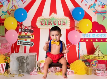 Cirkus Času-Novorozence, Děti, Portrét Kulis, Cirkus, Karneval, Baby Sprcha Narozeninové Party Dekor Dort Smash Fotografické Studio