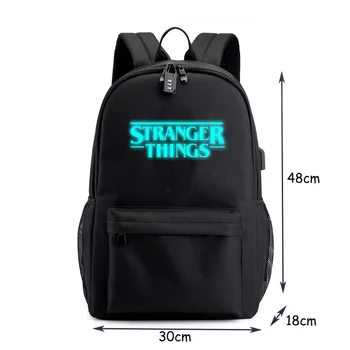 Cizí Věci, Batoh multifunkční USB nabíjecí pro teenagery kluci Student Dívky, Školní Tašky, cestovní Světelný Taška Notebook Pack