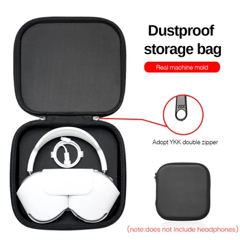 Coque Pro Apple Airpods Max Bezdrátová Sluchátka Přenosná Nabíječka Držák Dock Případě Cestování Tvrdý Ochranný Pytel, Pouzdro, Kryt Na Zip Box