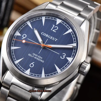 Corgeut 41mm muži clock blue dial Automatické Mechanické Sapphire crystal náramek pánské hodinky luxusní top značky