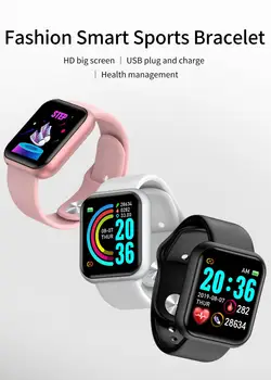 D20 Bluetooth Inteligentní Hodinky Muži Vodotěsné Sportovní Fitness Tracker Chytrý Náramek Krevní Tlak, Srdeční Frekvence Monitoru Y68 Smartwatch