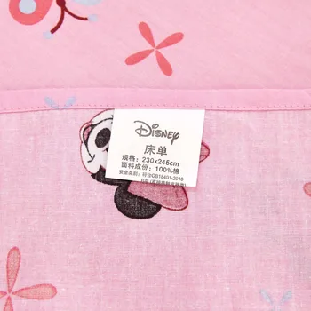 Disney Bavlněné Růžové Minnie Mouse Deka/Peřinu Plochý List Dvojče, Královna Ložní Povlečení povlaky na Polštáře Dítě Dospělé Ložní prádlo Set 3ks/4ks