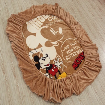 Disney Mickey Mouse Prostěradlo s gumičkou Prostěradlo Povlečení Přehoz, Potah Matrace Oddělenými Plné Flanelová Deka
