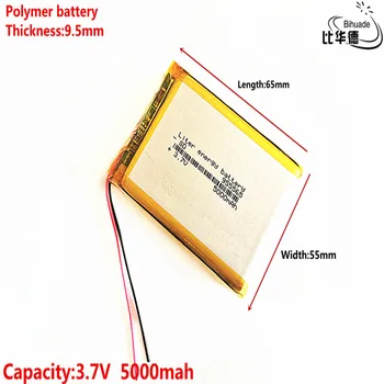 Dobrá Qulity 3.7 V,5000mAH,955565 Polymer lithium-ion / Li-ion baterie pro HRAČKY,POWER BANK,GPS,mp3,mp4
