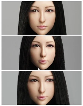 DR-008 1:6 Asijské Krásy Ženské Hlavy Vyřezávat Carving Pohyblivé Oči, Vlasy, Model, Příslušenství pro 12