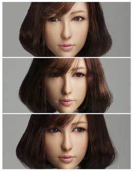DR-008 1:6 Asijské Krásy Ženské Hlavy Vyřezávat Carving Pohyblivé Oči, Vlasy, Model, Příslušenství pro 12