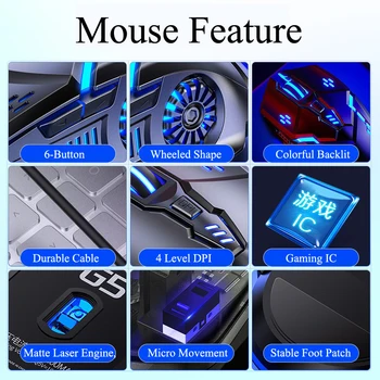 Drátový Herní Myš 6 Tlačítek 7 Barev Podsvícení Kouzelná Tichá Myš pro Notebook HP PC Gamer Notebook Ergonomické Myši Myši