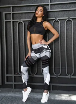 Dámské Legíny Vysoce Elastické Tisk Ženy Fitness Legíny Push Up Kalhoty Sportovní Oblečení