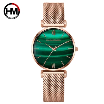 Dámské Náramkové hodinky Vodotěsné Ultra-tenké Hodinky Pro Ženy Reloj Mujer 2020 Dámské Hodinky Zelené Textury Dial Dámy Quartz