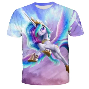 Děti Unicorn t shirt pánské Oblečení, Kreslený T Košile Dívky Dospívající Děti Trička Girls T-shirt Ležérní Topy 3D Módní Tričko