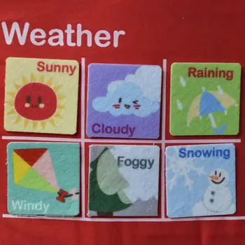 Děti Vzdělávací Hračka Učí Anglicky Dopis, Počasí, Datum, Kalendář Sezóny, Výuka, Nástroj, Počasí Pocket Chart Zavěšení Sáčku