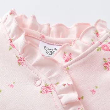 Dětské oblečení pro dívky jaro novorozence květinové dívky kombinéza bavlna kojenců bebes one-piece romper new born princezna volánky oblečení