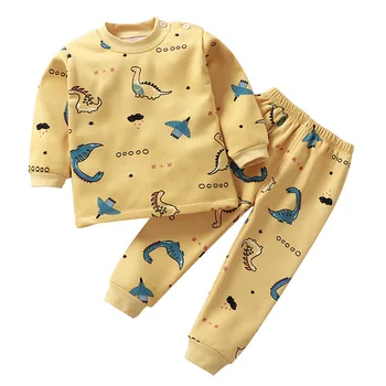 Dětské spodní Prádlo Oblek Chlapci Podzim Zima Zahustit Tisk Pyžama Děti Dětské Oblečení pro Holky Kalhoty Dlouhé kalhoty Oblečení Sady