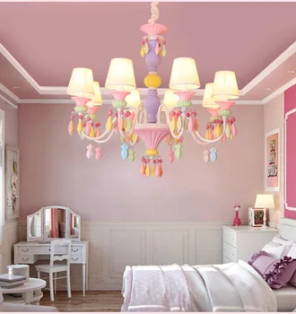 Dětský pokoj princezna crystal pokoj ložnice lampa LED girl kreativní macaron lustr lampy
