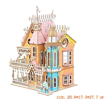 Dřevěné Panenky Dům nábytek, hračky DIY montáž dollhouse Miniaturní panenka dům pro dívky, dárky, děti, puzzle, hračky