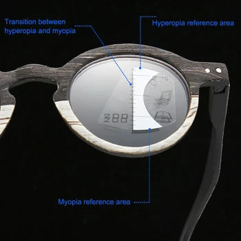 Elbru Presbyopickém Brýle Progresivní multi-focus Brýle na Čtení s Retro Vzory Dřeva Unisex +1.0 +1.5 +2.0 +2.5 +3.0 +3.5