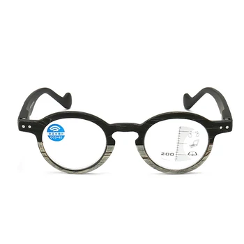 Elbru Presbyopickém Brýle Progresivní multi-focus Brýle na Čtení s Retro Vzory Dřeva Unisex +1.0 +1.5 +2.0 +2.5 +3.0 +3.5