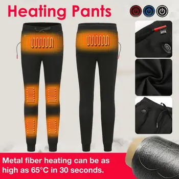 Elektrické Vyhřívání Teplé Kalhoty Muži Ženy USB Vytápění Základní Vrstva Elastické Kalhoty pro Kempování, pěší Turistika