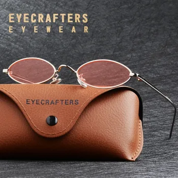 Eyecrafters Vintage Ženy Značky Designer Cat Eye Brýle Módní Ženy Gold Black Steampunk Retro Malé Kulaté Oválné Sluneční Brýle