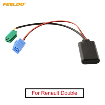 FEELDO 1KS Auto Aux-in, Bezdrátový Adaptér Bluetooth Modul Audio Přijímač S Micphone pro Renault Dvojité Konektory Hostitele usb, AUX Kabel