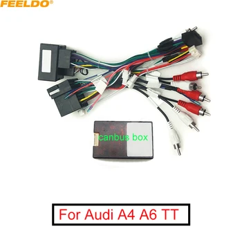 FEELDO Car Audio Android 16PIN Napájecí Kabel Adaptéru S Canbus Box Pro Audi A4 A6 TT Napájení Kabelového svazku Rádia Drát