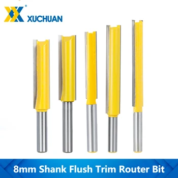 Flush Trim Router Trochu Dlouhé 50-76 mm na Dřevo Router Bit 8mm Stopkou Straight End Mill Pro zpracování Dřeva Rytí Nástroje Čep Cutter
