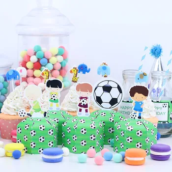 Fotbal Prospěch Box Candy Box Dárkové Krabičce Cupcake Box, Chlapec, Děti Narozeninové Party Dodávky Dekorace Akci Party Dodávky