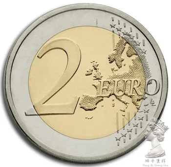 Francie 2016 Eur 2 Pamětní Mince Fotbal Unc Real Pravé Originální Mince,comemorative Sbírku Mincí