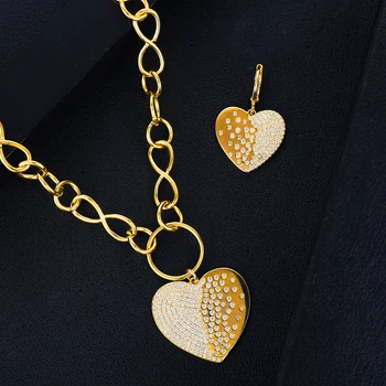 GODKI Velké Módní Luxusní 2KS Náhrdelník Náušnice Šperky Sady Pro Ženy, Svatební Party Plné Zirkon Dubaj Svatební šperky Set 2020