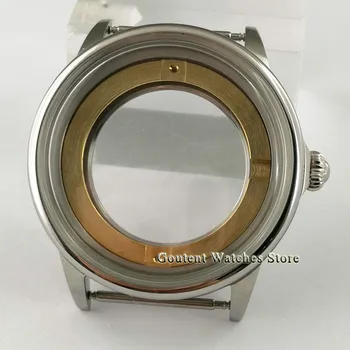 Goutent 42 mm vysoce kvalitní stříbrné hodinky pouzdro pro ETA2836 Miyota 8205 8215 821A Mingzhu DG2813 3804 Racek ST1612 pohybu
