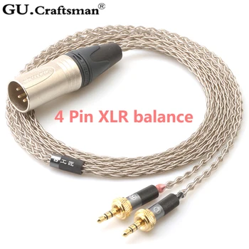 GUCraftsman 6N stříbrný pro Sony MDR-Z1R MDR-Z7 MDR-Z7M2 2,5 MM/4,4 MM Rovnováhu Dedikovaný Sluchátkový kabel
