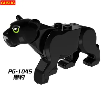 GUSUG 20KS PG1045-PG1048 Džungle Dobrodružství Série Black Panther, Leopard, Tygr, Bílý Tygr Stavební Bloky DIY Dárek Baby Hračky