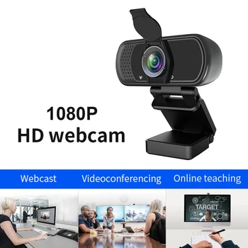 HD Wecam 1080P PC, Notebook, Stolní Počítač, Web Kamera s Mikrofonem USB Webcam pro Zoom/Skype Video Konference s Krytem