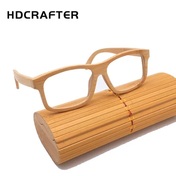 HDCRAFTER pravého Dřeva Bamboo Brýle Rámy pro Muže, Ženy Vintage Retro Krátkozrakost Optické Brýle Rám Jasné Objektiv